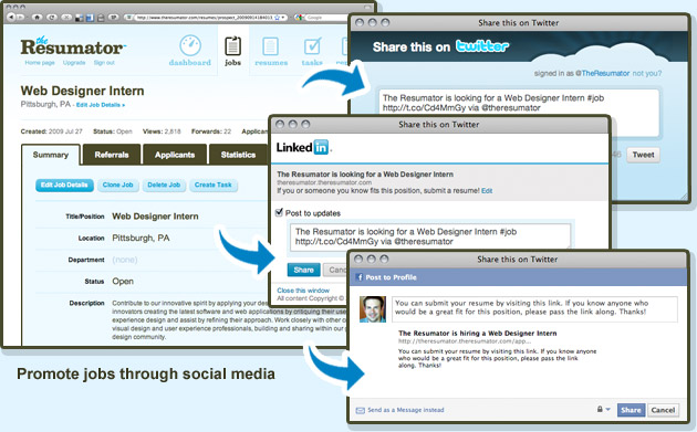 The Resumator the resumator logo Statistics Show That Referrals Are The Best Method For Finding High Quality Applicants Jazz Makes It Easy For You And Your Employees To Share Your Jobs The Resumator jazzhr screenshot dashboard profile Statistics Show That Referrals Are The Best Method For Finding High Quality Applicants Jazz Makes It Easy For You And Your Employees To Share Your Jobs